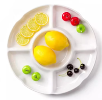 Plateaux repas HCMA 10 pouces à 5 compartiments, assiettes à compartiments pour fruits, collations, desserts, salades, en mélamine, plateaux de service, ensembles plats