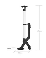 Chauffage de terrasse moderne en acier et granulés de bois - Compact, économe en énergie, foyer extérieur portable avec allumage manuel
