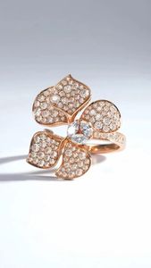 2CT Lab Grown Diamond Flower <b>Ring</b> 14K Rose <b>Gold</b> <b>Cocktail</b> Luxury Fine Jewelry Elegant Statement <b>Ring</b> for Women - Product Image 3