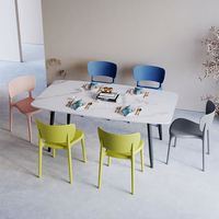 Chaises de salle à manger en plastique PP léger, empilables, design compact, style nordique, pour balcon et cantine