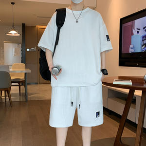 بدلة رياضية كاجوال جديدة للرجال للصيف من ANSZKTN من مادة القطيفة بأكمام قصيرة نسخة فضفاضة بتصميم متعدد الاستخدامات - Product Image 6