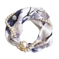Nouveau chandail mince de perle d'acier inoxydable de couleur solide de conception coréenne collier à boucle magnétique à la mode d'écharpe pendentif de perle de diamant