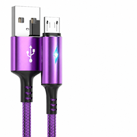 Câble de charge micro-USB tressé en nylon pour téléphone portable et ordinateur, vitesse X14 fois plus rapide, 1m 2m