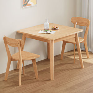 Solid Wood Dining <b>Table</b> <b>And</b> Chair <b>Set</b> 80Cm Square Scandinavian Style For Small Apartment - Product Image 1