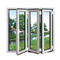 Fenêtre pliante en aluminium à double vitrage avec cadre en aluminium noir NFRC TOMA