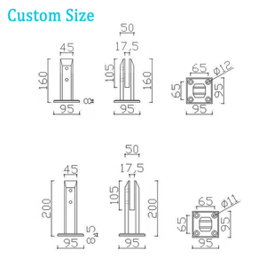 304 316 thép không gỉ hồ bơi 12mm kính chủ Spigot cầu thang kính khung lan can hàng rào kính lan can spigots kẹp - Product Image 6