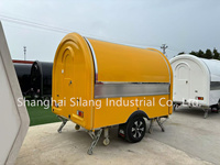 Remolque de Comida Multifuncional MAICHE de Fibra de Vidrio SL-6 Personalizado en Amarillo con Dos Ventanas, Carrito de Comida Rápida, Barra Móvil, Fácil de Montar