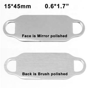 义乌赛隆不锈钢手镯连接器，带2圈定制形状圆形矩形板宠物ID滑梯狗牌 - Product Image 4