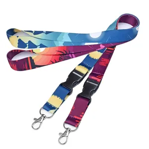 Custom Printing Cartoon Logo Nek Riem Warmte Overdracht Sublimatie Polyester Lanyards Id Kaarthouder Lanyard Telefoons Lanyard