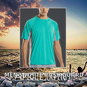 Camiseta de Manga Corta Blanca Unisex Personalizada, Antibacteriana, con Estampado por Sublimación, Hecha de Nailon y Elastano para Surf y Natación - Product Image 2