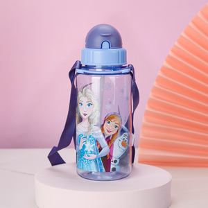 ขวดน้ำพลาสติกพร้อมสายรัดหลอดสำหรับเด็กชายและเด็กหญิงถ้วยน้ำ Tritan ขนาด400/500มล. พิมพ์ลายปราศจาก <span class=keywords><strong>BPA</strong></span> - Product Image 1