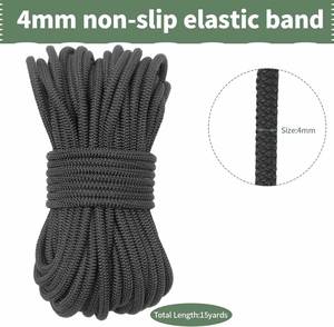 4mm 5/32 Inch <b>Black</b> No-Slip Elastic Cord 15 Yards Braided Stretch <b>String</b> for Apparel Making Hemming Edge Binding Bags DIY Craft - Product Image 2