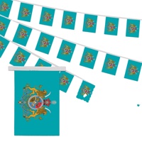 Guirlande de drapeaux en forme de blason impérial de Pahlavi turquoise, 20 pièces, avec motif couronne royale pour Norouz