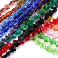 Perles en verre cristal facettées en forme de pétale de fleur de 10 mm, multicolores, vendues à l'unité pour la fabrication de bijoux DIY, bracelets et colliers.