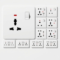 Prise murale BENDI UK 16A avec USB-A et Type-C, 2 ports de charge rapide, IP22, matériau PC, multi-prises, interrupteur individuel, voyant lumineux, sécurité
