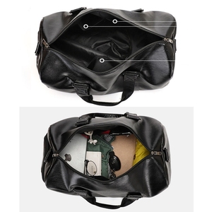 Sac de sport en cuir PU grande capacité personnalisé avec séparation humide/sec, sac de <span class=keywords><strong>voyage</strong></span> portable pour les courts séjours, tendance - Product Image 3