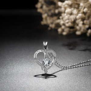 925 de plata esterlina brillante amor símbolo corazón <span class=keywords><strong>te</strong></span> amo COLLAR COLGANTE - Product Image 3