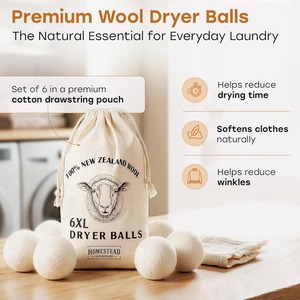 Boules de séchage en laine pratiques, adoucissant naturel pour tissus, boules de séchage en laine réutilisables - Product Image 6