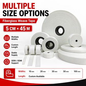 Cinta de Tela de Fibra de Vidrio Personalizada de 50 mm, Rollo de 45 m para Reparación de Barcos, Canoas y Tablas de Surf - Product Image 1