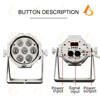 Venta Directa de Mini Foco LED Par de 7x10w, Carcasa de Aluminio Fundido, Luz Blanca RGBWA