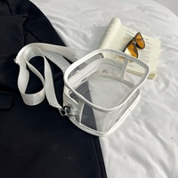 Sac bandoulière transparent minimaliste pas cher 2026 en PVC avec fermeture éclair, approuvé pour les stades, idéal pour les filles, concerts et jours de match