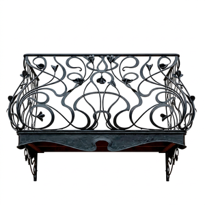 Rampe de balcon en fer forgé de style victorien KHP - Design décoratif mural - Résistant à la rouille - Installation facile - Taille personnalisable - Product Image 1