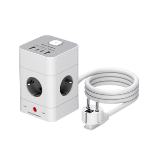 Mini tour de multiprise avec ports type-c et USB-A 4 prises ca carte de protection contre les surtensions avec rallonge de 1.8 mètres - Product Image 1