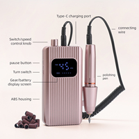 Perceuse à ongles rechargeable professionnelle 45000 tr/min, perceuse à ongles portable pour gel, acrylique, manucure, pédicure, pour salon de manucure