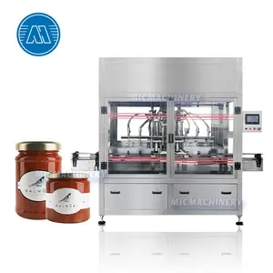 High quality automatic sauce paste piston jar bottle honey capping filling machine