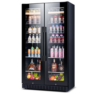 NE-426 300l Gabinete de vino independiente grande Zona doble 106 <span class=keywords><strong>botellas</strong></span> Construido en pared Bodega de vino para el hogar con estantes de madera - Product Image 5