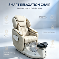Fauteuil de pédicure électrique de luxe commercial avec revêtement en PU matelassé, fonction massage des pieds et bassin à remous amovible