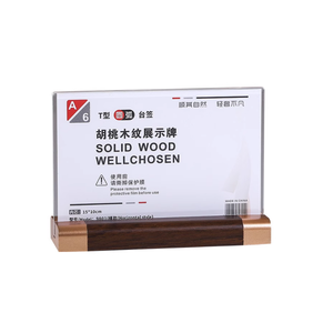 <span class=keywords><strong>Carte</strong></span> d'affichage A4 <span class=keywords><strong>en</strong></span> bois massif pour menu liste de <span class=keywords><strong>prix</strong></span> café thé et lait support de bureau vertical conception support de signe avec détails <span class=keywords><strong>en</strong></span> laiton - Product Image 5