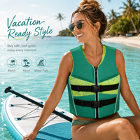 Gilet de flottabilité en néoprène pour adultes, pour kayak, SUP, rafting, natation, parc aquatique, fermeture éclair réglable, gilet de sports nautiques