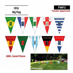 Bandera de la Copa Mundial <span class=keywords><strong>FIFA</strong></span> 2026, 14*<span class=keywords><strong>21</strong></span> cm, Guirnalda de Banderines Personalizada al por Mayor, Banderas Triangulares de Colores para Fanáticos del Fútbol - Product Image 1