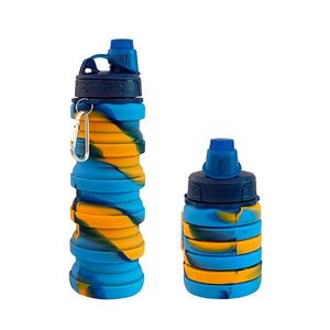 Botella de Agua Plegable de Silicona Ecológica con Logotipo Personalizado, Botella de Agua Deportiva Reutilizable y Plegable para Viajes - Product Image 2