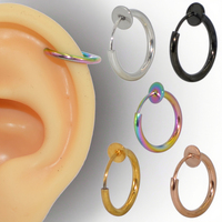 Faux anneaux d'oreille, de nez et de lèvres, clips sans perçage, bijoux de corps tendance pour femmes et hommes