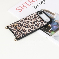 Étui de téléphone portable en cuir véritable à imprimé léopard, personnalisé, de luxe, portable, avec fente pour cartes, portefeuille pour iPhone