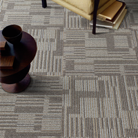 Dalles de moquette modulaires 50x50cm en polypropylène, avec support en PVC rayé, absorption acoustique, écologiques, pour sols commerciaux, résidentiels, bureaux et hôtels