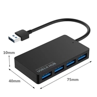 Adaptador de concentrador USB 3,0 de 4 puertos de alta velocidad, divisor convertidor de cable de datos para PC, portátil, Stock disponible