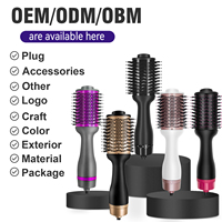 Brosse coiffante à air chaud portable, sèche-cheveux rotatif, ionique, tourmaline, chauffée, baril ovale, ensemble multi-styles, Flexstyle, enroulement automatique