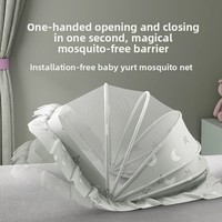 Moustiquaire en fil d'acier pour bébé, couverture anti-moustiques et anti-UV à couverture intégrale, pliable, style yourte, pour berceaux et enfants