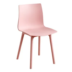 Цветные обеденные пластиковые стулья в скандинавском стиле, современный розовый полипропиленовый стул для улицы, ресторана, конференции и кафе