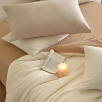 Ensemble de literie hôtelière 4 pièces en coton 100% de qualité supérieure, couleur unie, 200 fils/cm², toutes saisons, écologique, pour usage domestique