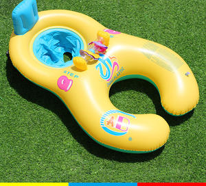 Flotador Inflable Doble Interactivo para Padres e Hijos con Toldo y Campana - Venta al por Mayor - Product Image 1