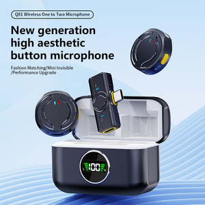 Microphone Cravate Sans Fil Type C <span class=keywords><strong>Mini</strong></span> Q81 Numérique Intelligent Anti-Bruit 2.4G Double Émetteur (1 Émetteur, 2 Récepteurs) - Product Image 2