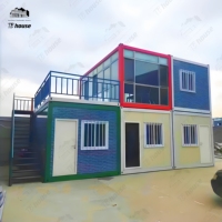 Bâtiment préfabriqué modulaire en panneaux sandwich d'acier, design moderne, à deux étages, pour maison, bureau ou magasin