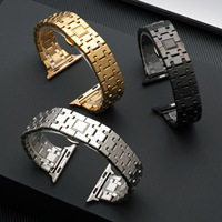 Compatible avec les montres intelligentes dotées d'un bracelet en acier inoxydable avec bord métallique et fermoir papillon (22 mm)