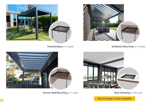 Kit de Pergola en Aluminium Écologique 12x20 pieds à Assemblage Facile DIY, Toit à Lames Motorisé Étanche, Abri Extérieur Naturel avec Porte - Product Image 5