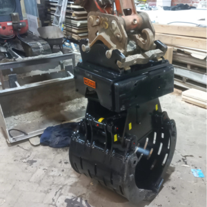 Pinza Selectora Hemei con Adaptador CW10, Acoplador Hidráulico Rotatorio para Demolición y Clasificación para Excavadora - Product Image 1