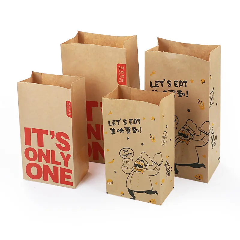 Sac en papier kraft personnalisé MU de qualité alimentaire sac en papier brun recyclé avec sac en papier kraft imprimé avec logo